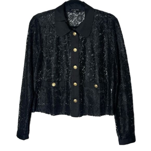 J. Crew Lady Shirt-Jacket in Lace Black - Picture 2 of 6